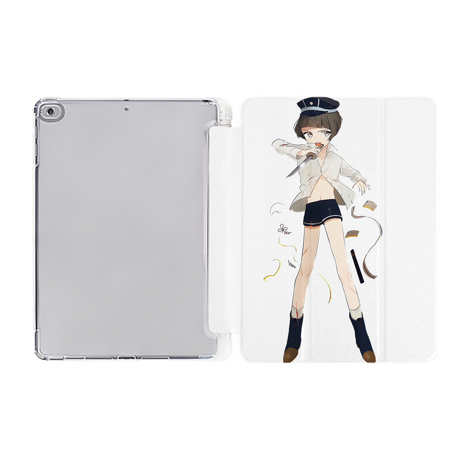 （画像用） 刀剣乱舞 Touken Ranbu IPad ケース ペン収納付き 三つ折りスタンド PUレザー×シリコン 対応機種9.5/10.5/10.9インチ